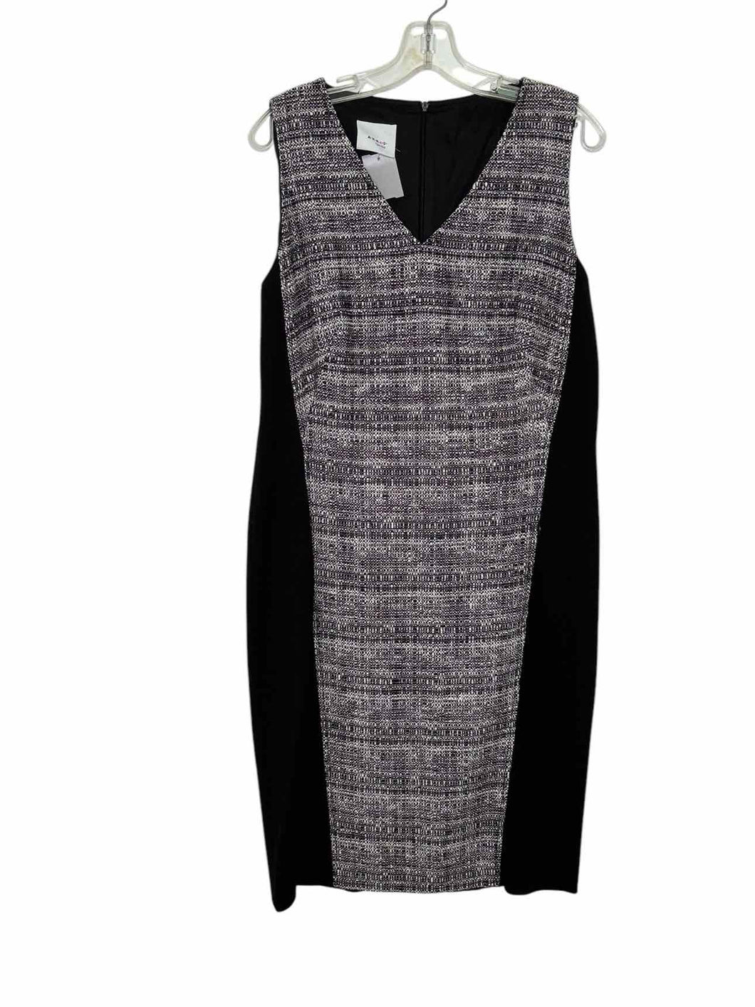 Akris Punto Size 12 Black Print Pre-Owned Dress- Ladies