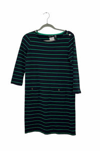 Adrienne Vittadini Size X- Small Navy Stripe Pre-Owned Dress- Ladies