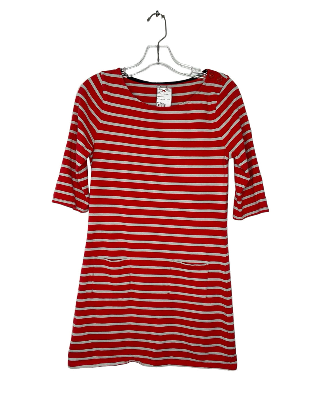 Boden Size Medium Red Stripe Dress- Ladies