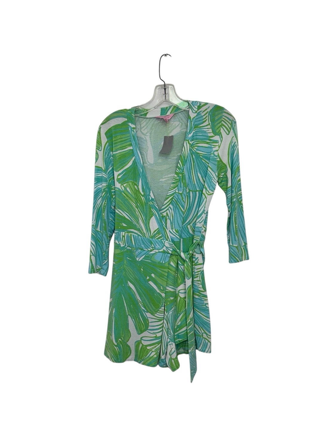 Lilly Pulitzer Size X- Small Blue Green Pre-Owned Romper- Ladies