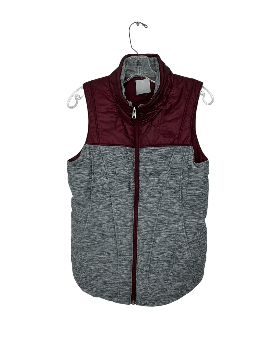 North Face Size Small Bur/Gry Pre-Owned Vest- Ladies