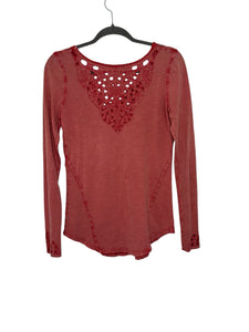 Free People Size Medium Red Pre-Owned Top- Ladies