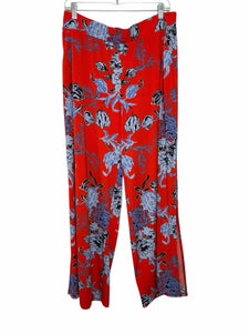 Size Large Red Print Pre-Owned Pants- Ladies