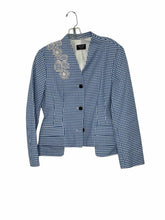 Load image into Gallery viewer, Creatures of the Wind Size 10 Blue Print Pre-Owned Blazer/Indoor Jacket- Ladies
