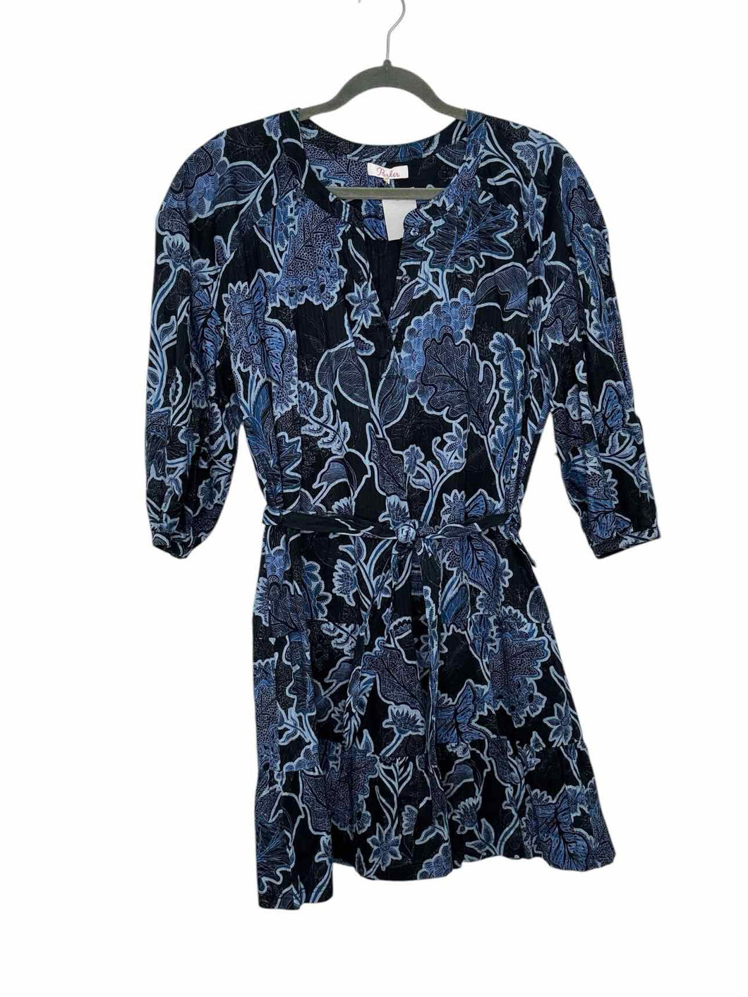 Parker Size Medium Navy Floral Pre-Owned Dress- Ladies