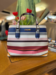 Kate Spade Size Cream Stripe Pre-Owned Purse- Ladies