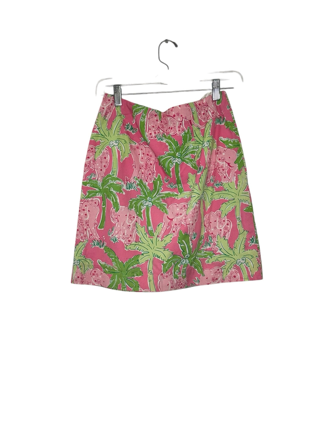 Lilly Pulitzer Size 2 Pink Print Pre-Owned Skirt- Ladies