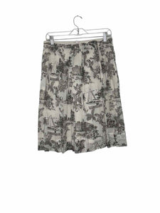 Tommy Bahama Size Small White Print Pre-Owned Skirt- Ladies