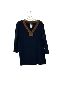 Lauren Ralph Lauren Size 1X Navy Pre-Owned Top- Ladies