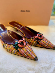 Miu Miu Size 37 Tweed Pre-Owned Shoes- Ladies