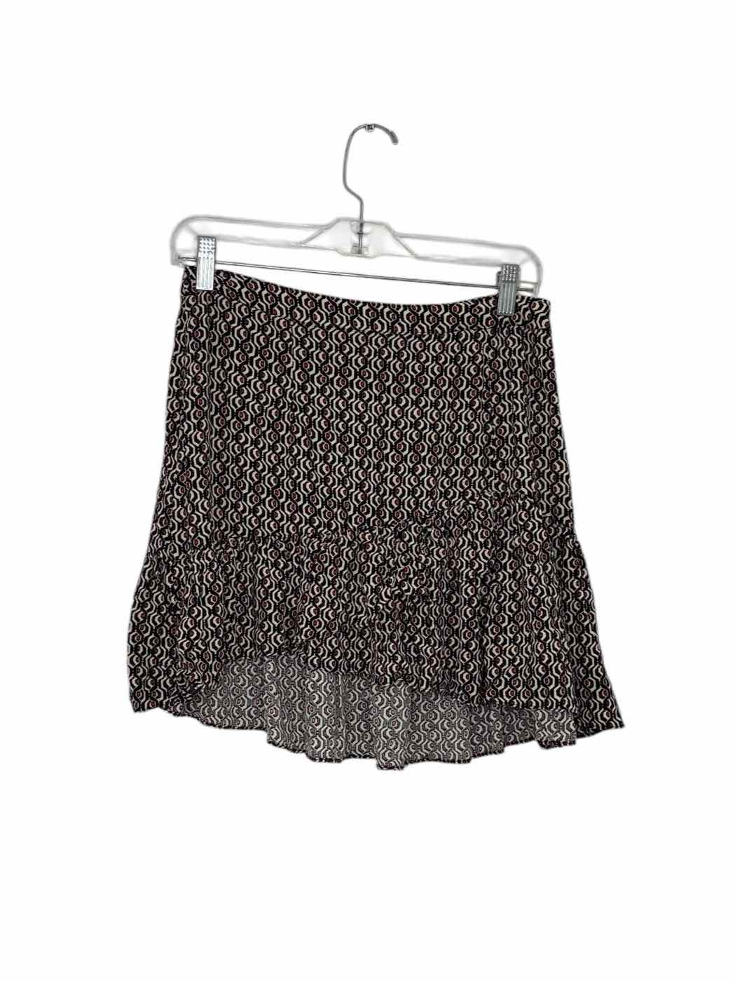 Free People Size 6 Black Print Pre-Owned Skirt- Ladies