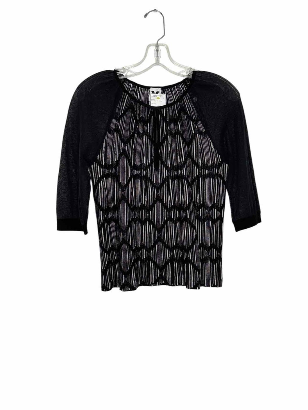 Missoni Size 6 Black Print Pre-Owned Top- Ladies