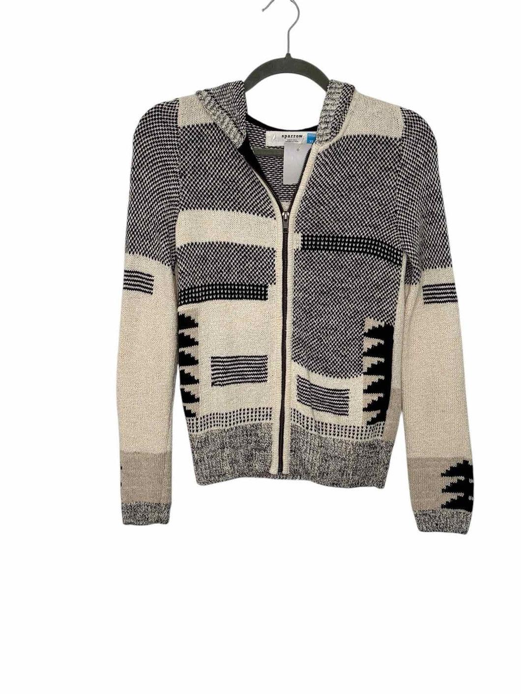 Sparrow Size X- Small Ivory Print Pre-Owned Sweater- Ladies