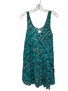 Billabong Size Medium Teal Print Pre-Owned Dress- Ladies