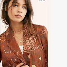 Load image into Gallery viewer, Free People Size X- Small Rust Print Blazer/Indoor Jacket- Ladies
