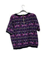 Load image into Gallery viewer, J Crew Size Small Purple Print Pre-Owned Sweater- Ladies
