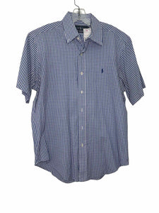 Ralph Lauren Size M Blue Plaid Pre-Owned Shirt- Mens