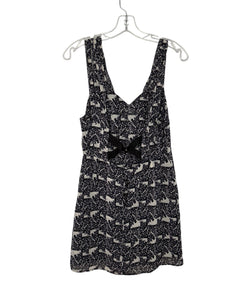 Size Medium Black Print Pre-Owned Dress- Ladies