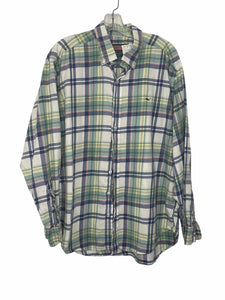 Vineyard Vines Size L White Plaid Pre-Owned Shirt- Mens