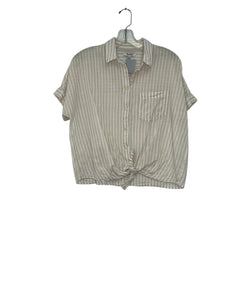 Madewell Size X- Small Cream Stripe Pre-Owned Shirt- Ladies