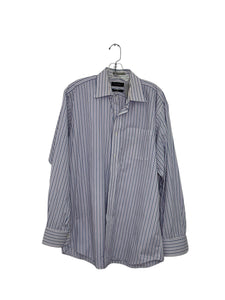 Joseph Abboud Size L White Stripe Pre-Owned Shirt- Mens