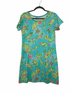 Lilly Pulitzer Size Medium Blue Print Pre-Owned Dress- Ladies