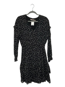 Esqualo Size 6 Black Print Pre-Owned Dress- Ladies