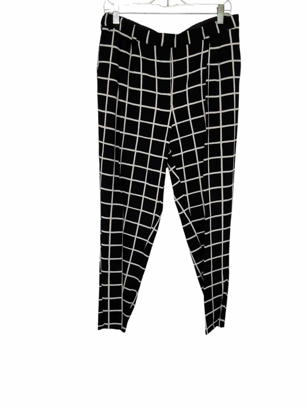 Marimekko Size 12/14 Black Plaid Pre-Owned Pants- Ladies