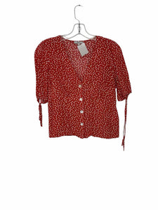 Rails Size Small Red Floral Pre-Owned Shirt- Ladies