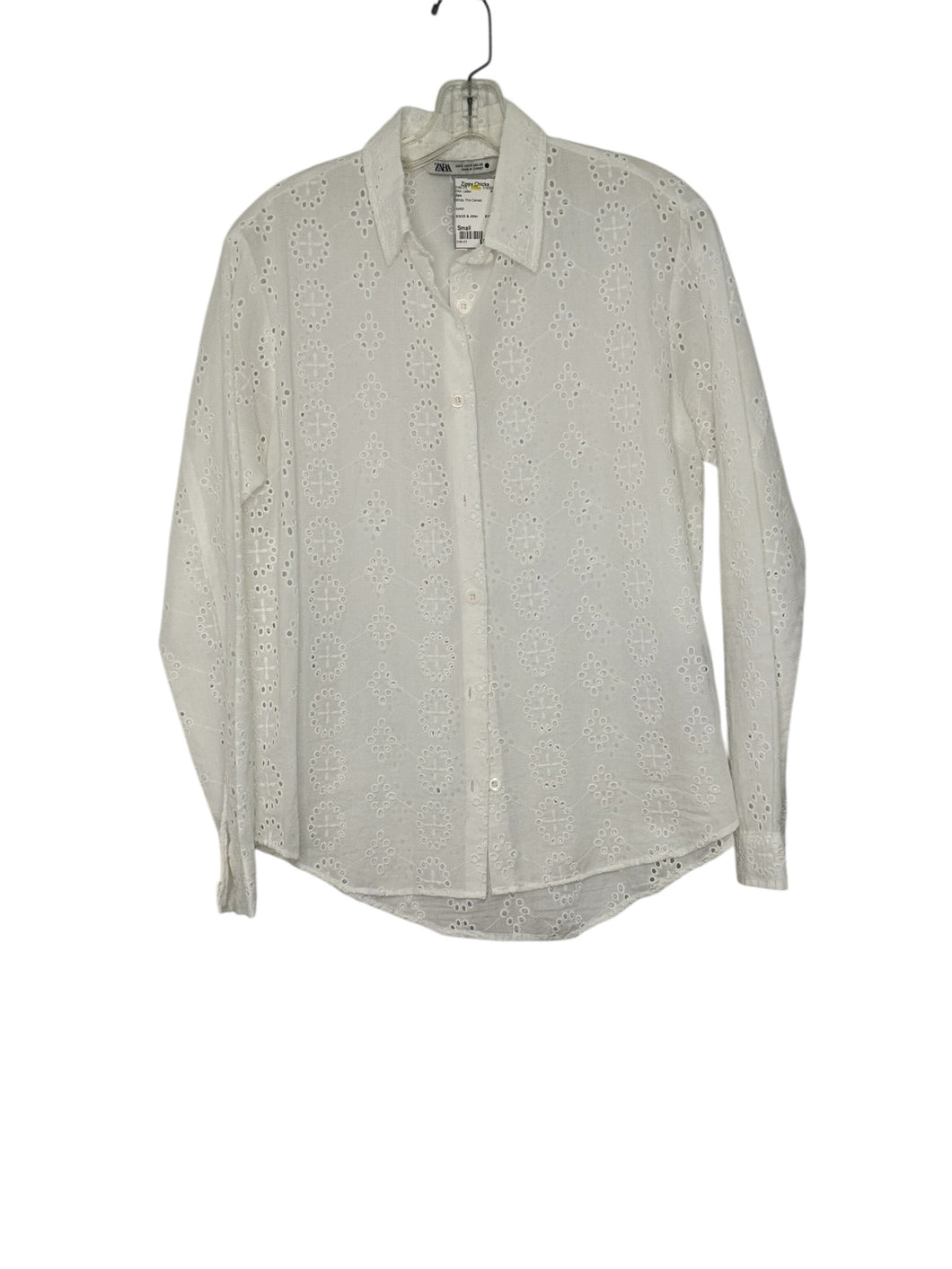 Zara Size Small White Pre-Owned Shirt- Ladies