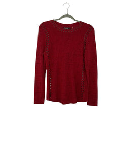 Nic & Zoe Size Medium Red Pre-Owned Sweater- Ladies