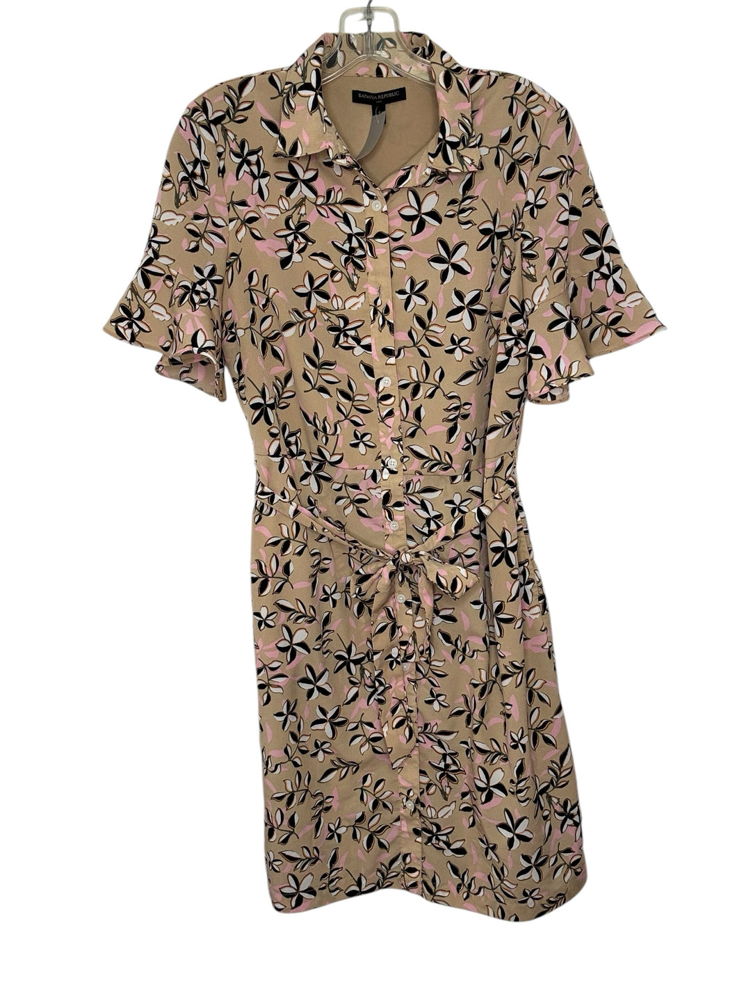 Banana Republic Size 4 Tan Print Pre-Owned Dress- Ladies