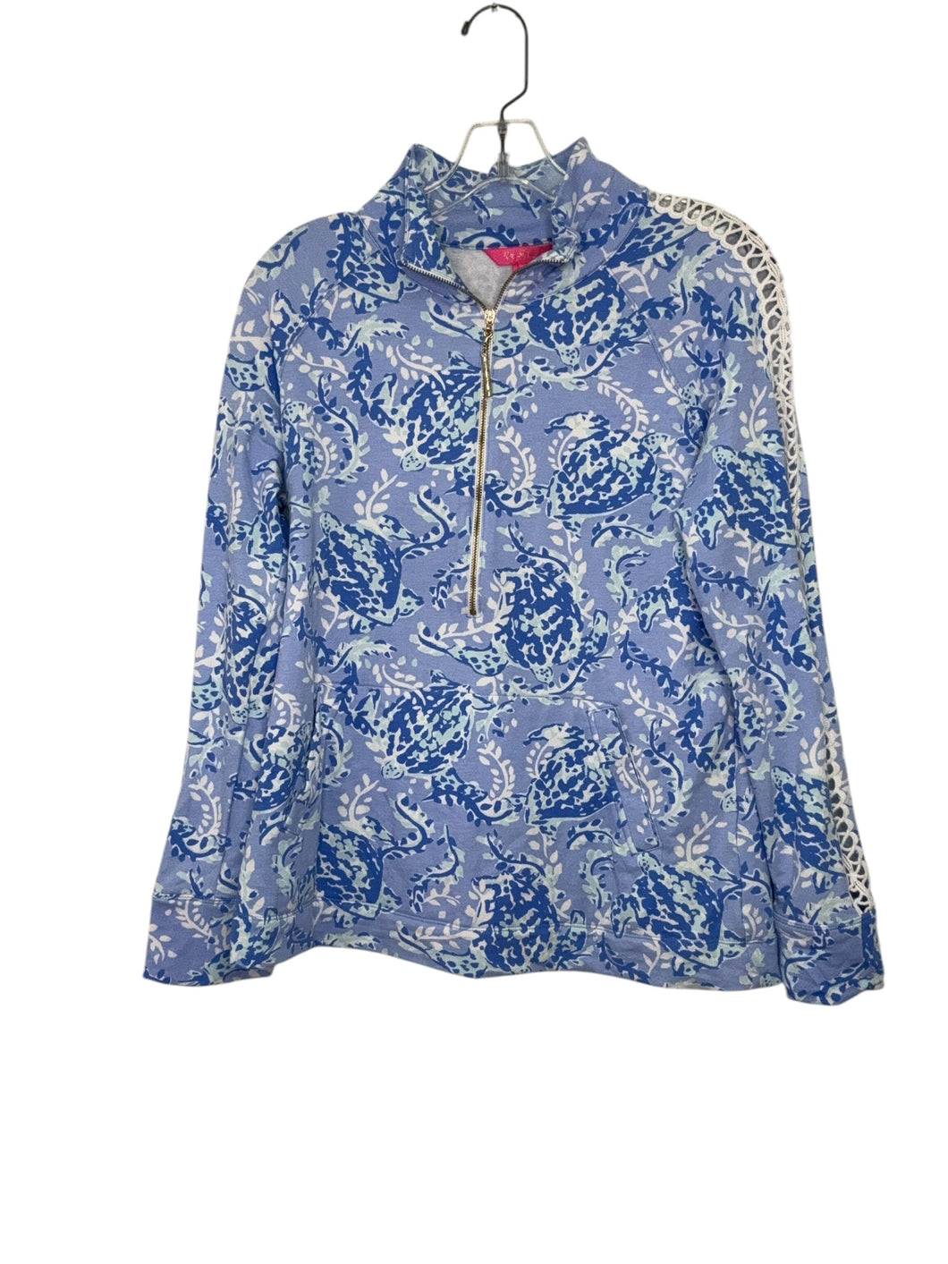 Lilly Pulitzer Size Medium Blue Floral Pre-Owned Pullover- Ladies