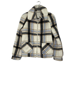 Bagatelle Size Small Cream Plaid Pre-Owned Jacket- Ladies