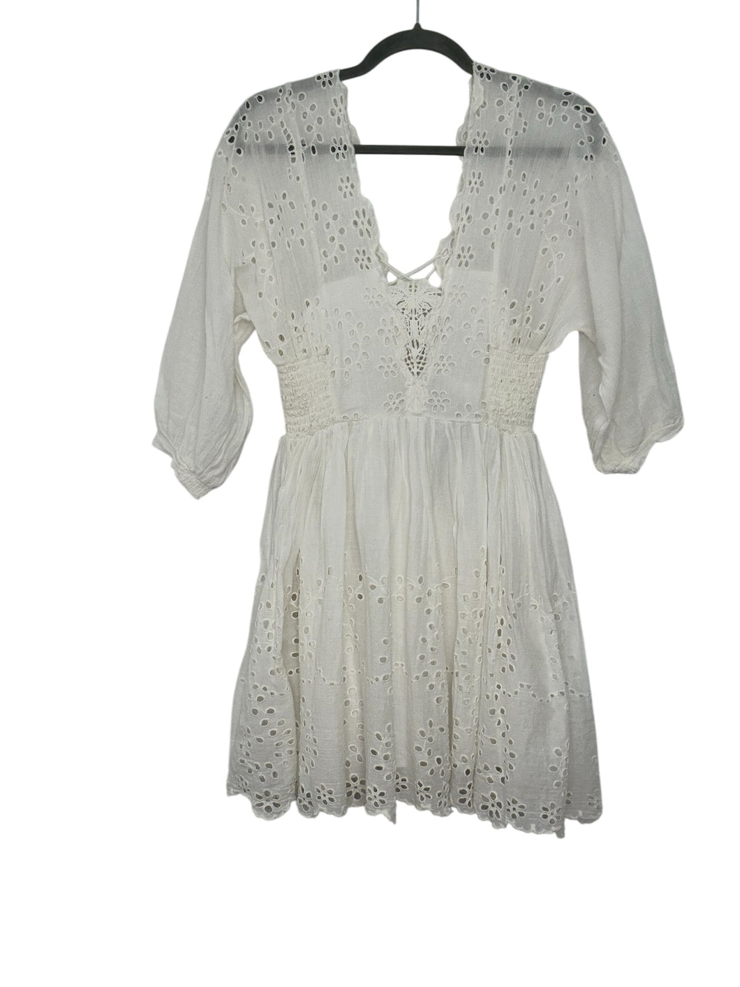 Free People Size X- Small Cream Pre-Owned Dress- Ladies