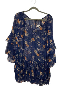 Free People Size Small Blue Floral Pre-Owned Dress- Ladies