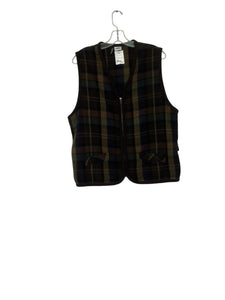 Tribal Size Large Grey Plaid Pre-Owned Vest- Ladies