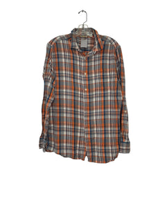 Size Medium Orange Plaid Pre-Owned Shirt- Ladies