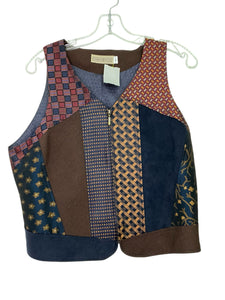 Size Medium Brown Print Pre-Owned Vest- Ladies