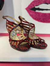 Load image into Gallery viewer, Jimmy Choo Size 39.5 Red Print Pre-Owned Shoes- Ladies
