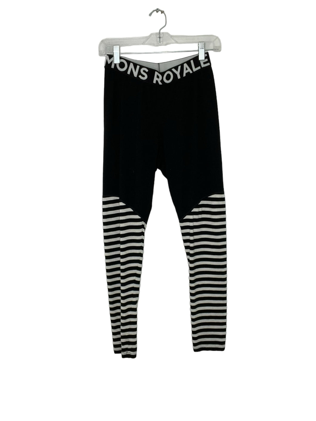 Mons Royale Size Medium Black Print Pre-Owned Leggings- Ladies