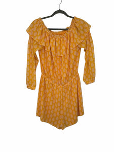 Michael Kors Size Medium Yellow Print Pre-Owned Romper- Ladies