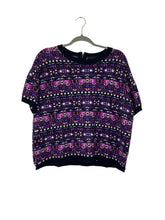 Load image into Gallery viewer, J Crew Size Small Purple Print Pre-Owned Sweater- Ladies
