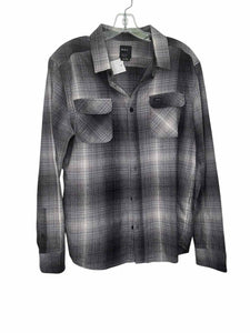 RVCA Size M Grey Plaid Pre-Owned Shirt- Mens