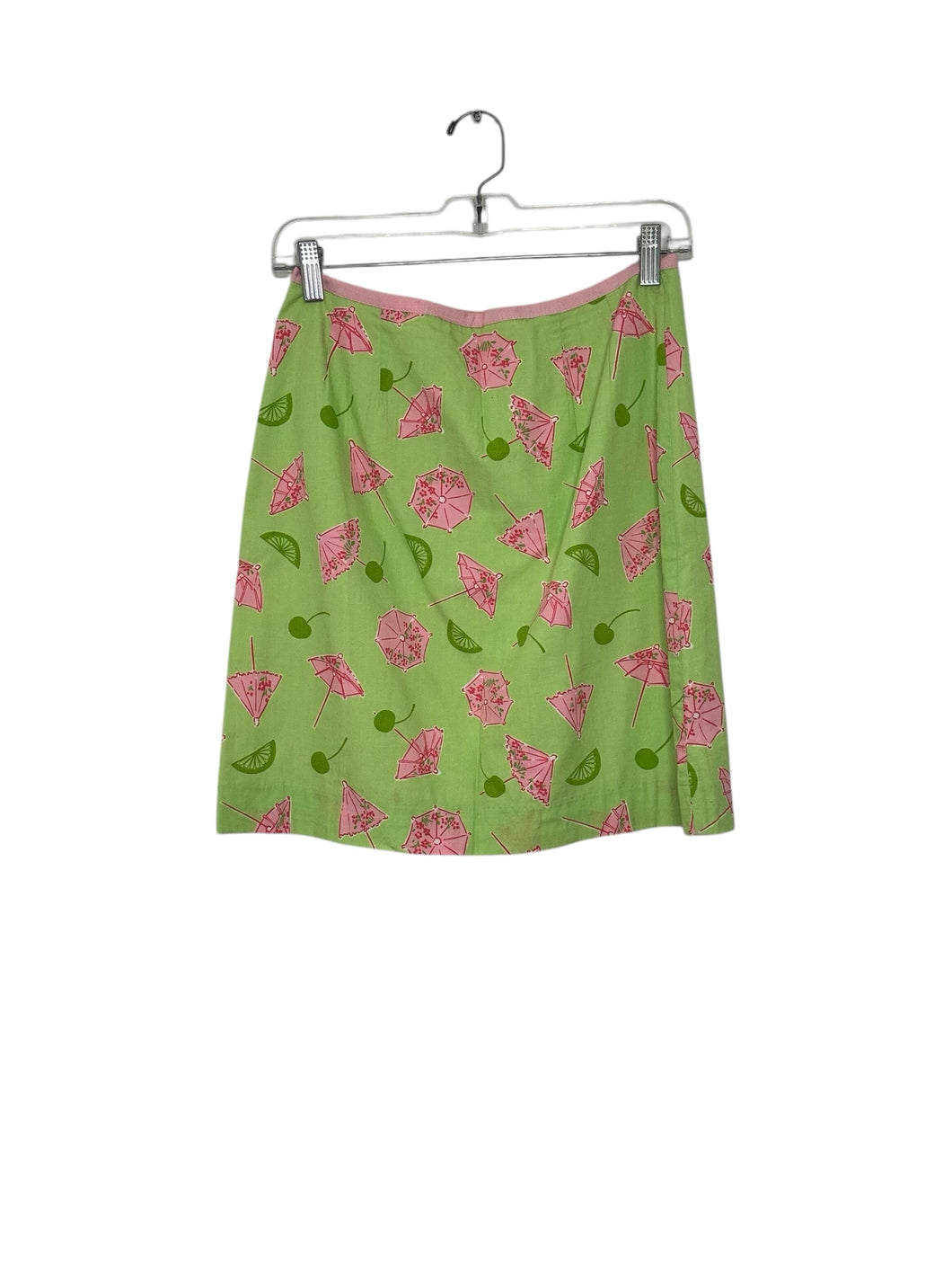 Lilly Pulitzer Size 4 Green Print Pre-Owned Skirt- Ladies