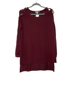 She + Sky Size Large Burgundy Top- Ladies