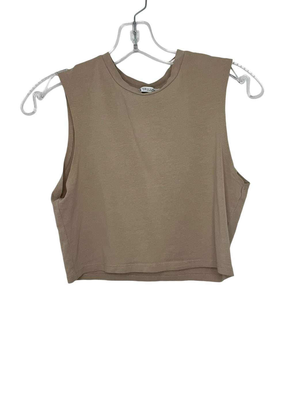 Zara Size Medium Beige Pre-Owned Tank Top- Ladies