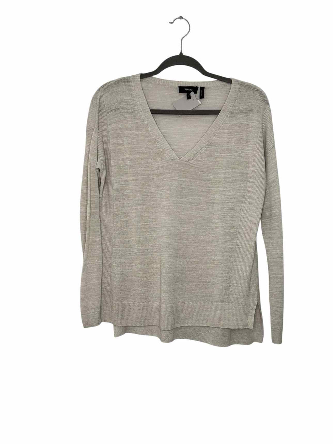 Theory Size Small Off White Pre-Owned Sweater- Ladies