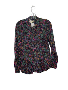 Maeve Size 4 Black Floral Pre-Owned Shirt- Ladies