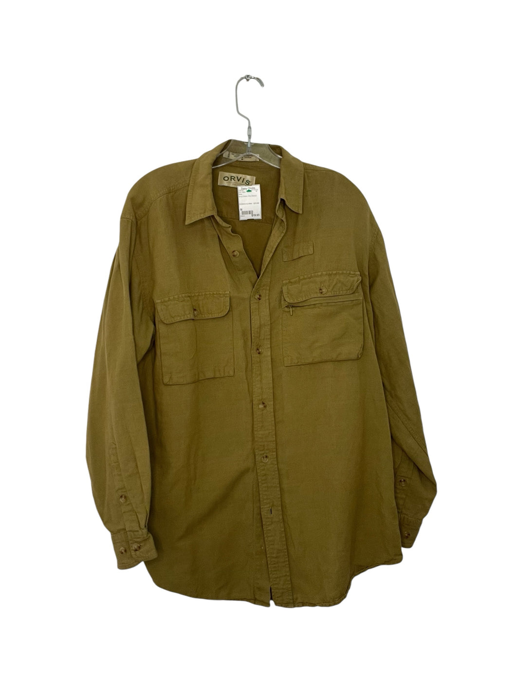 Orvis Size M Army Green Pre-Owned Shirt- Mens